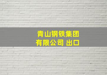 青山钢铁集团有限公司 出口